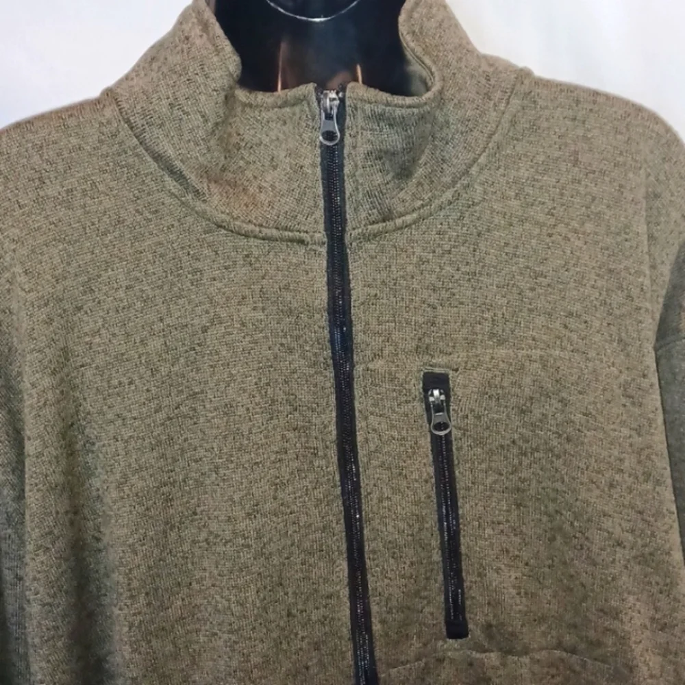 Sonoma Men’s Super-soft Sweater Fleece, Full zip, Olive Green Big & Tall